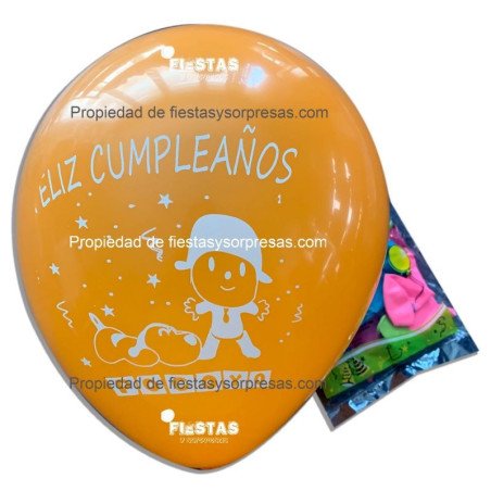 GLOBO IMPRESO POCOYO - PAQUETE X 20 - COLORES SURTIDOS