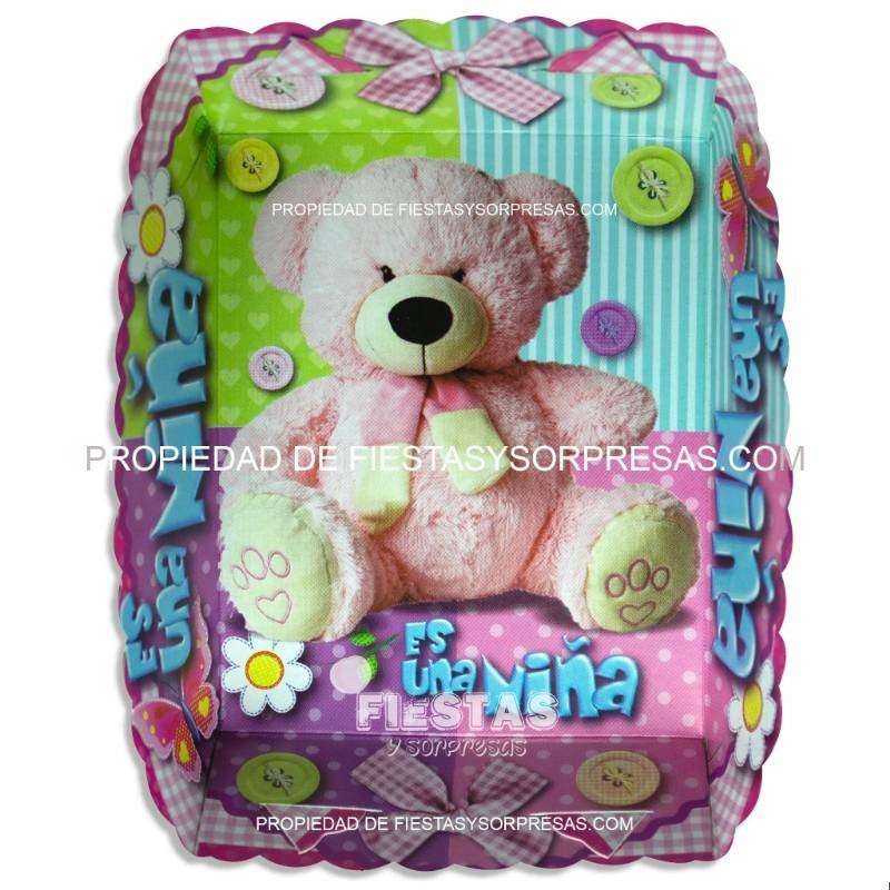PLATO BABY SHOWER OSO NIÑA - PAQUETE X 12 PLATO BABY SHOWER OSO NIÑA - PAQUETE X 12