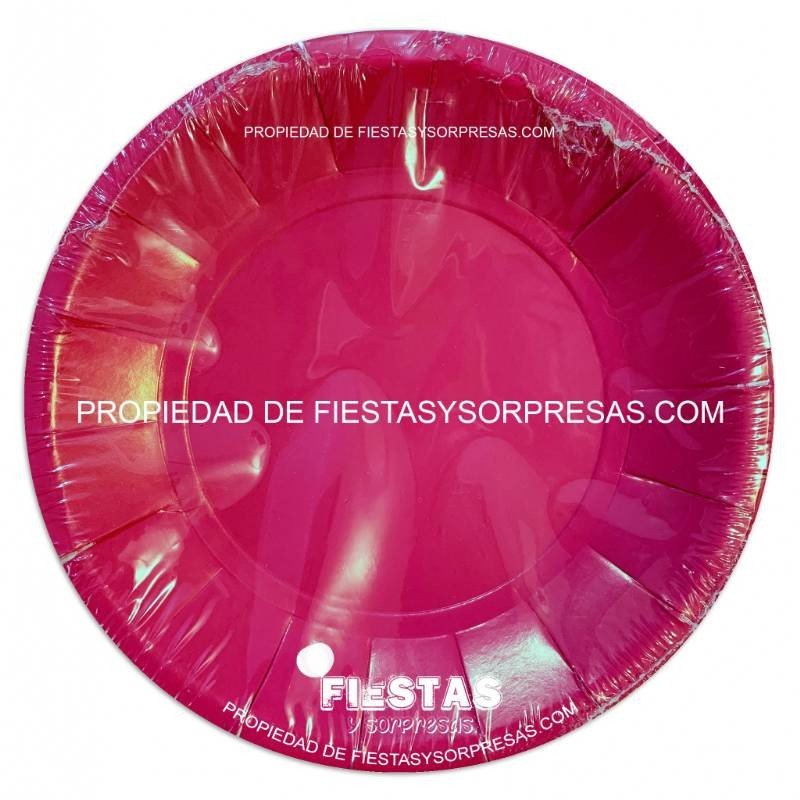 PLATO REDONDO FUCSIA - PAQUETE X 12