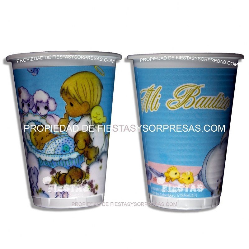 VASOS MI BAUTIZO NIÑO 7oz.- PAQUETE X 12