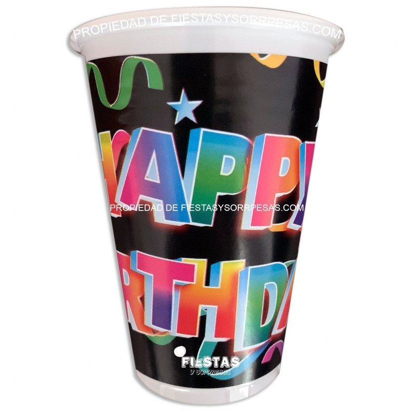 VASOS HAPPY BIRTHDAY 7oz.- PAQUETE X 12 VASOS HAPPY BIRTHDAY 7oz.- PAQUETE X 12