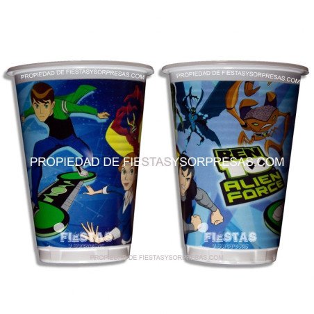 VASOS BEN 10 ALIEN FORCE 7oz.- PAQUETE X 12