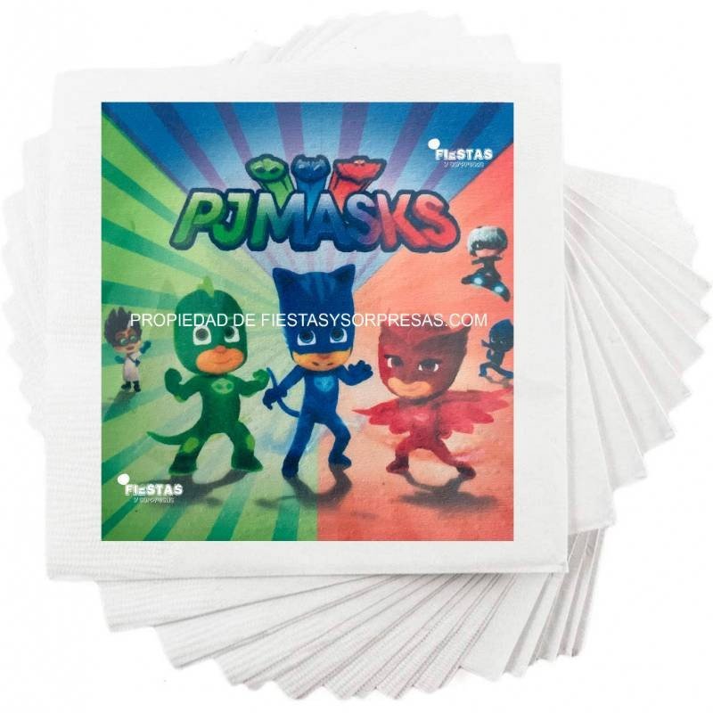 SERVILLETAS PJ MASKS - PAQUETE X 15