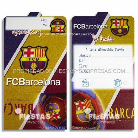 TARJETAS DE INVITACIÓN BARCELONA FÚTBOL CLUB - PAQUETE X 12