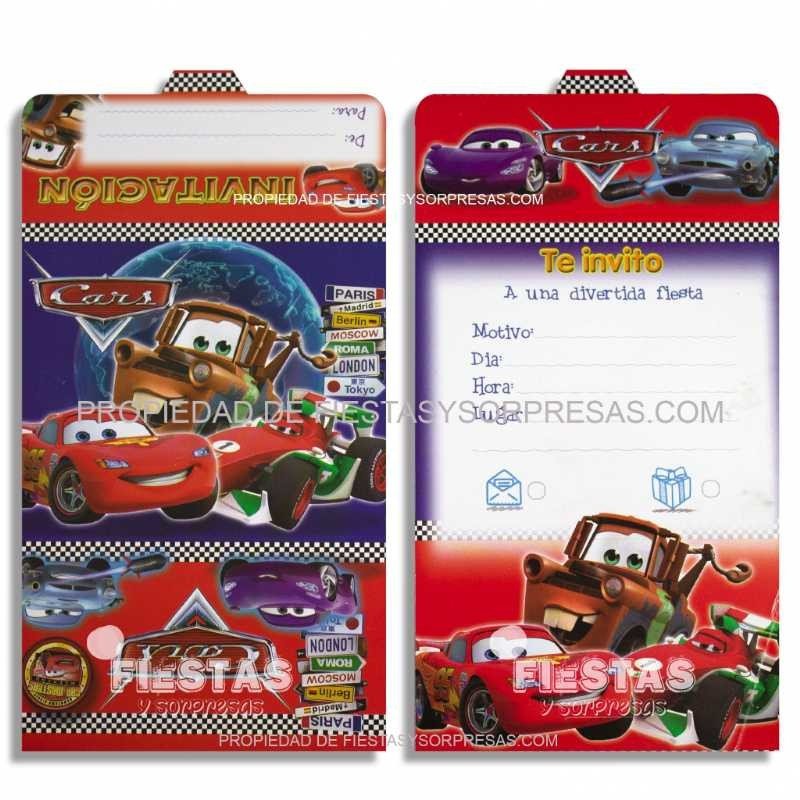 Invitación cumpleaños Cars  Invitaciones de cumpleaños de autos, Tarjetas  de cumpleaños cars, Cumpleaños de motivo de disney cars