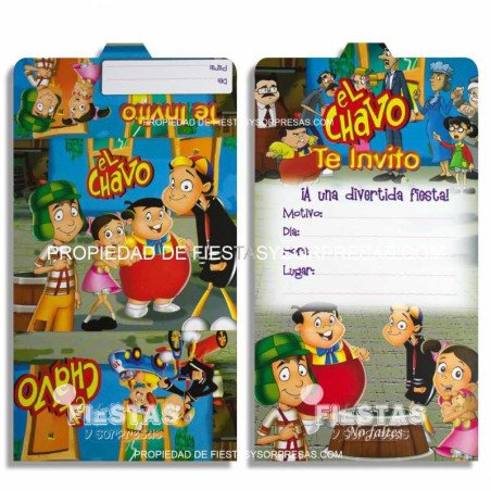 TARJETAS DE INVITACIÓN EL CHAVO - PAQUETE X 12