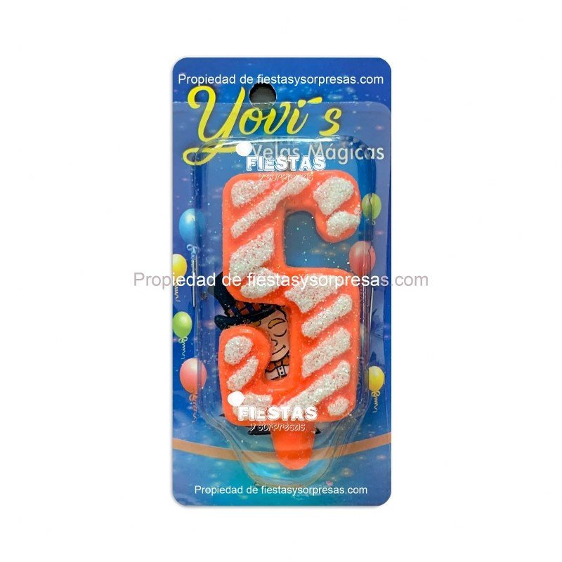 VELA MÁGICA NARANJA - 5 - UNIDAD VELA MÁGICA NARANJA - 5 - UNIDAD