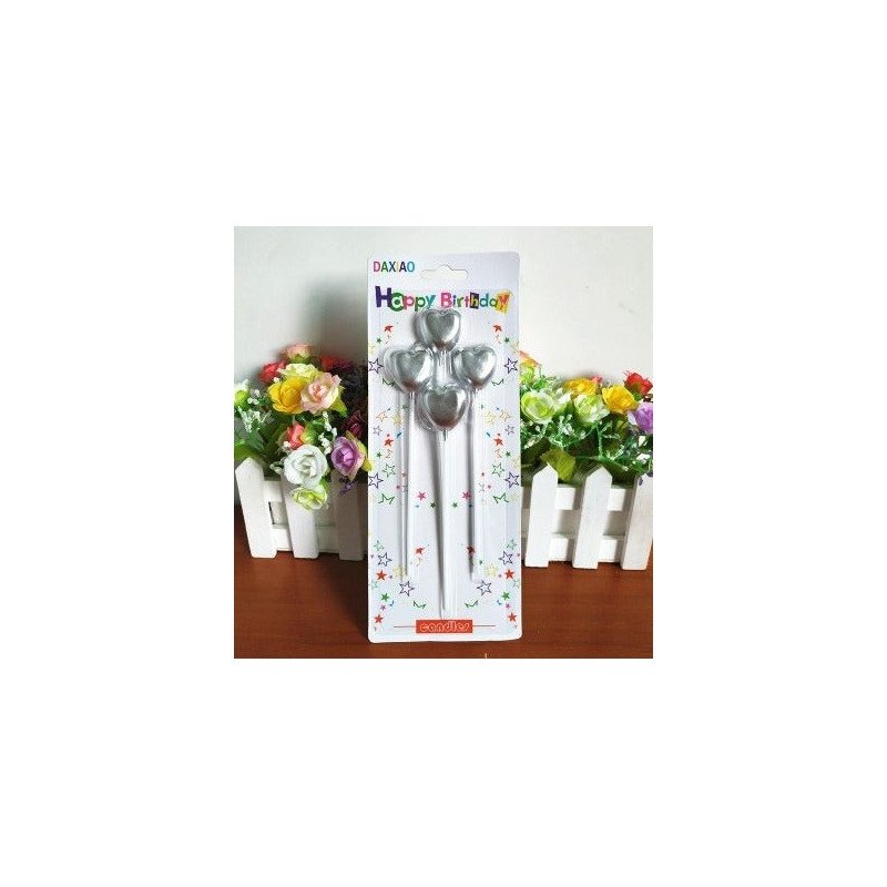 VELA CORAZÓN - PLATA - PAQUETE X 4 UNIDADES VELA CORAZÓN - PLATA - PAQUETE X 4 UNIDADES