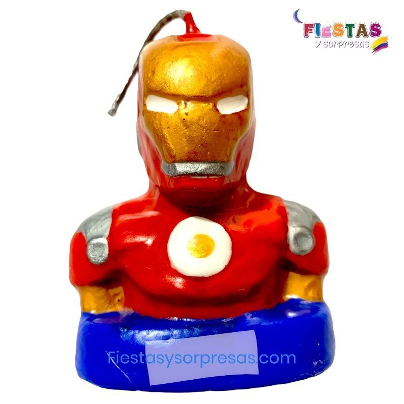 VELA DE CUMPLEAÑOS IRON MAN - MEDIO CUERPO - UNIDAD VELA DE CUMPLEAÑOS IRON MAN - MEDIO CUERPO - UNIDAD