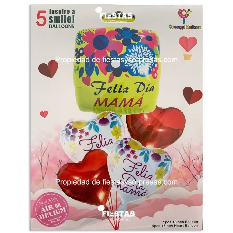 Bouquets de globos "Feliz día mamá"