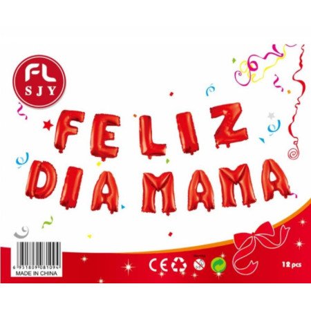 Paquete de globos de letras feliz día mamá