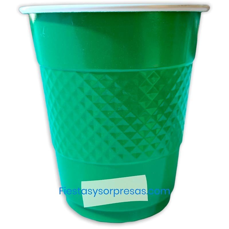 VASOS VERDE 7oz. - PAQUETE X 10