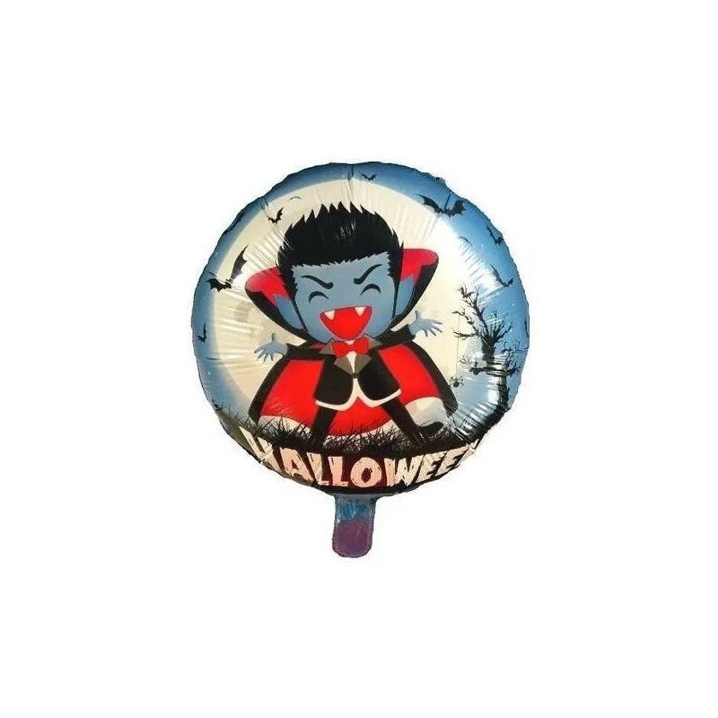 GLOBO METALIZADO HALLOWEEN REDONDO VAMPIRO - UNIDAD