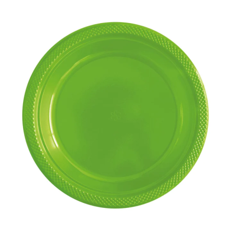 PLATO REDONDO GRANDE VERDE BICHE - PAQUETE X 10